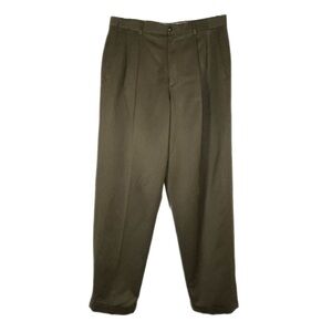 Claiborne Men’s Brown Classic Pleated Front Straight-Leg Pants 34x32